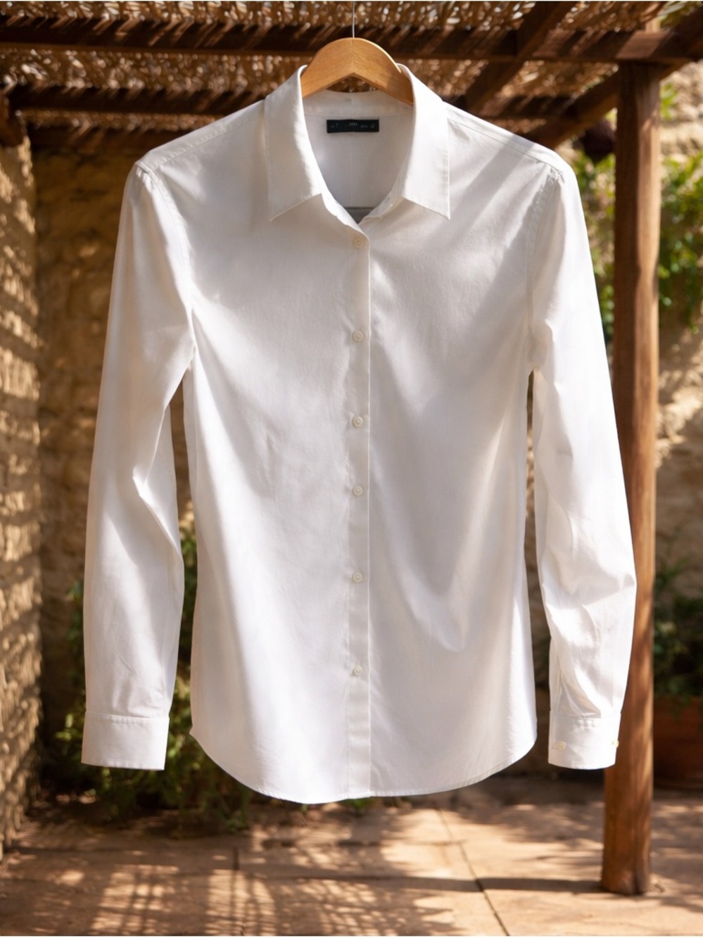 Theory off white button up classic shirt